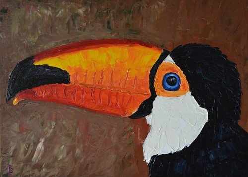 Dipinto olio tucano - ad,