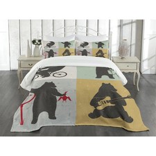 Ambesonne Bedspread Set, Bear