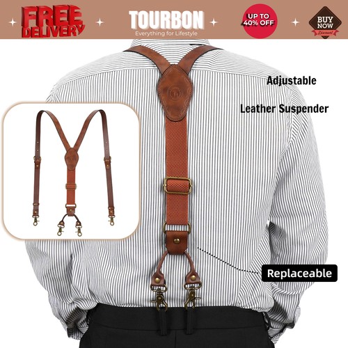Bretelle uomo tourbon pelle - bretelle,