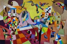 Bengez Miljenkoun 40x60 piccolo cane con la coda gialla Serigrafia su cartoncino