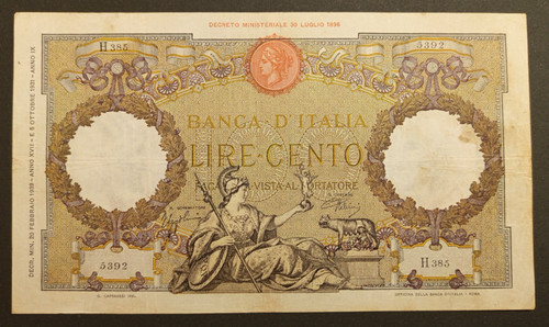 100 lire 1939 bb - 100,