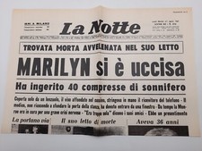 Ristampa 1° pagina La Notte 6-7/8/1962 Marilyn Monroe si è uccisa