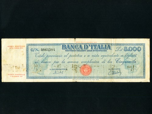 Italy 86b 5000 lire 1949 - italy:p-86b,5000, lire,1949