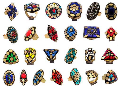 Anelli tibetani placcati - , oro