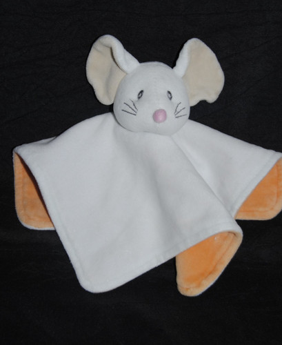 Doudou plat souris carré - plat,