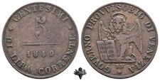 GOVERNO PROVVISORIO VENEZIA 5 centesimi 1849 Leone San Marco