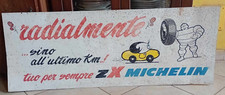 Insegna in alluminio MICHELIN Pneumatici ZX  cm. 120 x 45 circa anni 70/80 circa