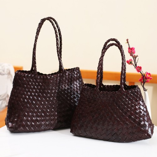 Borsa cestino vera pelle