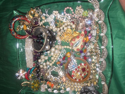 Lotto gioielli strass rotti