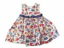 Baby Girls Mayoral Italy Themed Red White Blue Summer Dress Size 12 Months 80cm