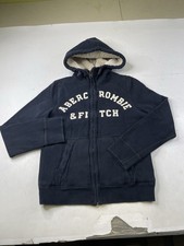 Felpa con cappuccio uomo grande vintage Y2K Abercrombie & Fitch foderata sherpa pesante