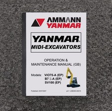 Yanmar ViO75-A Escavatore Midi Manuale Uso e Manutenzione Operatore Proprietario