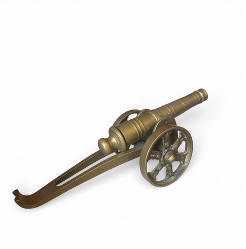 Old heavy brass bronze cannon - old,