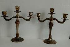 Coppia Di Candelabri In Metallo