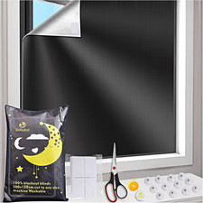 Tende Oscuranti per Interni 300×145Cm Con 20 Adesivi in Nano PU E 12 Ventose, Ne