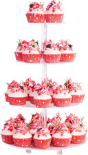 Alzata per Torte, Alzata per Dolci Rotonda in Acrilico 4 Livelli Più Alti Con Es