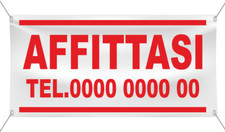 BANNER STRISCIONE VENDESI AFFITTASI PERSONALIZZATO CARTELLO CON OCCHIELLI BN01B