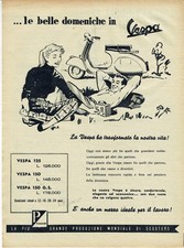 PIAGGIO VESPA 125/150/ GS PUBBLICITA ANNO 1955 ANNI 50 LE BELLE DOMENICHE