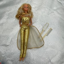 VINTAGE 1980 Golden Dream Barbie #1874 bambola con vestiti oro scarpe SUPERSTAR