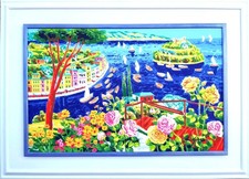 Faccincani Athos Portofino e le rose serigrafia polimaterica a 36 pass. di color