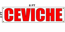 Insegna Banner CEVICHE 2x8 per Affari Negozio Edificio Negozio Fronte Ristorante 