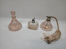 Set Tre Bottiglie Profumo Vintage Anni 40 Vetri Da Collezione Antichi