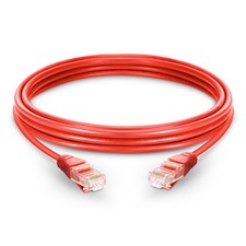 N°2 cavi rete ethernet (patch cable) non schermati UTP cat.5e rossi 2 metri