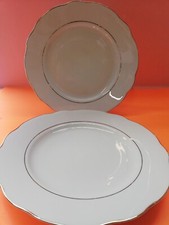 PIATTI BORDO FILO ORO MONOPOLI TIPO GINORI PORCELLANA BIANCA 