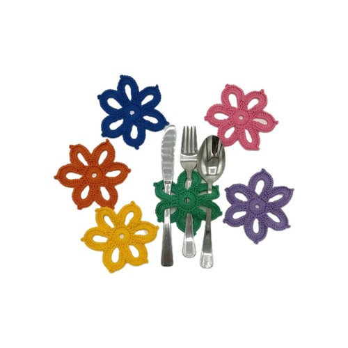 Set fiori porta posate - porta, fatti