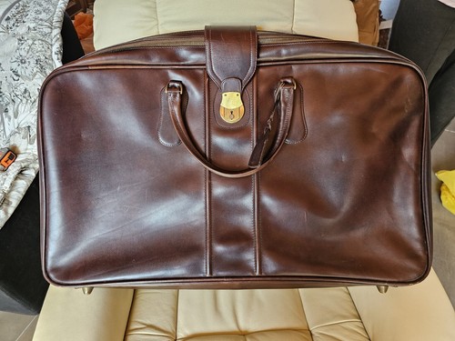 1950s leather suitcase luggage - 1950s,