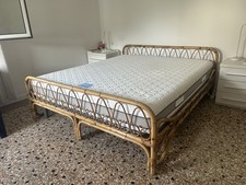 letto in bambù matrimoniale con materasso e rete