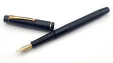 PENNA STILOGRAFICA VINTAGE ONOTO 5601 IN ORO NERO SEMI FLESSIBILE 14K FINE...