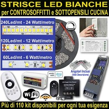 Kit Striscia Led Luce Bianca per Velette, Controsoffitti e SottoPensili Cucina.
