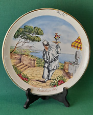 RARO PIATTO CAPODIMONTE CATTABRIGA 1987 MACCHINE GELATO GELATI PULCINELLA. AW96