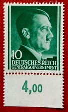 Francobollo Impero tedesco DR Governatorato generale Adolf Hitler seconda guerra mondiale 2
