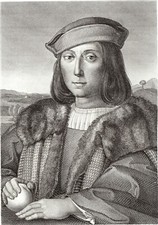 IGNOTO , di  GIACOMO FRANZA , grande incisione su rame,1842