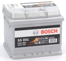 BATTERIA PER AUTO BOSCH S5 52 AH AMPERE 520 EN 12 VOLT SILVER S5 010 0092S50010