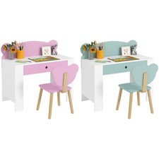 AIYAPLAY Set Scrivania con Cassetto e Sedia per Bambini a Orsetto 3-8 Anni