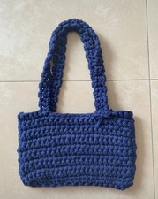 borsa da spalla in cotone blu