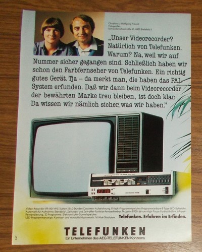 Rara pubblicità telefunken - pubblicità,