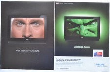 Pubblicità advertising clipping Philips Flat Tv Hd Ambilight Hulk Marvel 2006