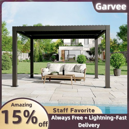 Outdoor louvered pergola - outdoor, 10x12