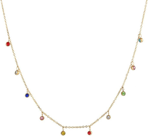 Collana color oro con - collana,