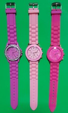 3 Orologi GENEVA per Bambini e adulti Viola - Fuxia e Rosa