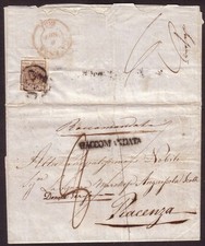 LOMBARDO-VENETO - Annullo Milano tipo C1 piccolo su lettera probabilmente unica