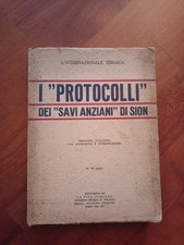 Internazionale ebraica I PROTOCOLLI DEI SAVI ANZIANI DI SION 1938 intr. Evola