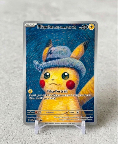 Pikachu with grey felt hat - felt,