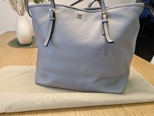 Shopping Bag in Pelle Borsa a spalla in Pelle azzurro polvere  COCCINELLE Italy 