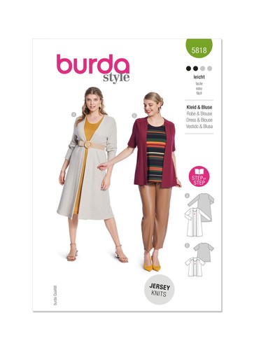 Burda 5818 abito blusa modello - 5818,