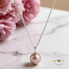 COLLANA DONNA PERLA IN MADREPERLA VIOLA COLORE ARGENTO 925 PENDENTE CIONDOLO